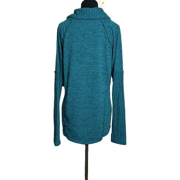 Threads 4 Thoughts teal green long sleeves cowl neck sweater size S - Picture 12 of 14